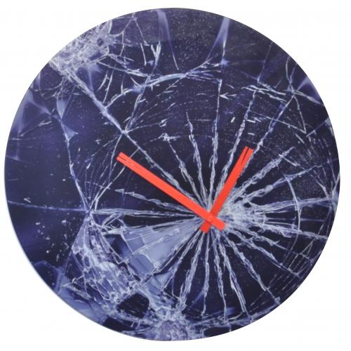 Nexttime-Uhr 8147 Crash, ø43cm, Wand, blau