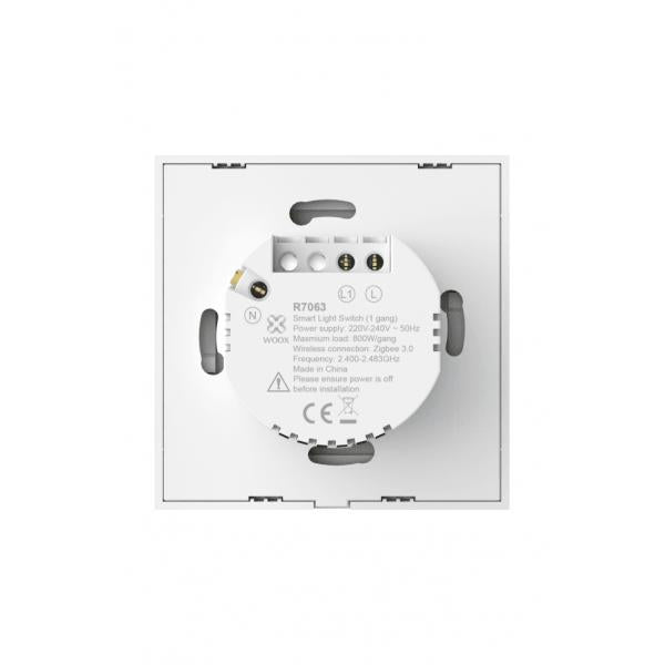 Woox r7063 intelligenter Wandlichtschalter, WLAN 2,4 GHz, Schuko, <= 800 W, 10–30 m, weiß