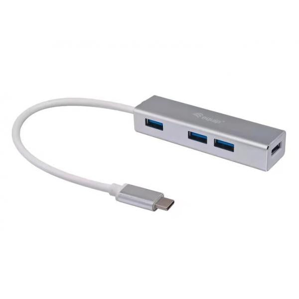 Equip 128958 USB-C-zu-4-Port-USB-3.0-Hubs, USB 3.2 Gen 1 Typ-C, Typ-A, 5000 Mbit/s, Silber