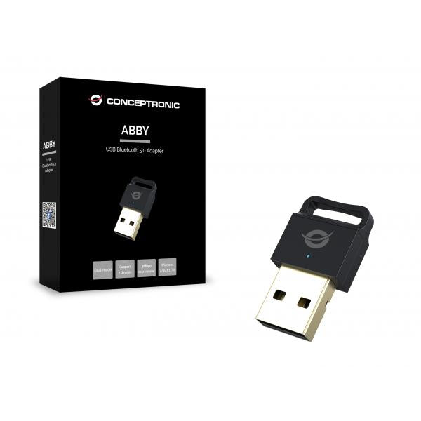 Conceptronic abby06b Abby USB Bluetooth 5.0-Adapter, kabellos, USB, Bluetooth, 3 Mbit/s, schwarz
