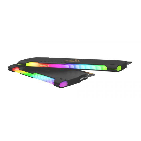 Patriot pvsr416g320c6k Viper Steel RGB Dual Kit, Dimm, 16 GB, DDR4, 3200 MHz, Schwarz, HS
