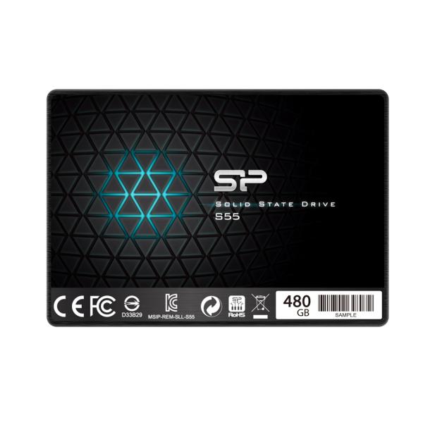 Silicon Power sp480gbss3s55s25 Slim S55 SSD, 480 GB, 2,5, SATA3, 6 Gbit/s, SLC, 560 500 MB/s, blau