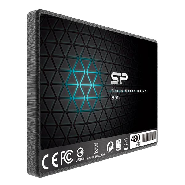 Silicon Power sp480gbss3s55s25 Slim S55 SSD, 480 GB, 2,5, SATA3, 6 Gbit/s, SLC, 560 500 MB/s, blau