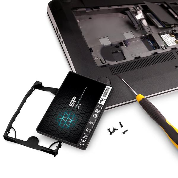 Silicon Power sp480gbss3s55s25 Slim S55 SSD, 480 GB, 2,5, SATA3, 6 Gbit/s, SLC, 560 500 MB/s, blau