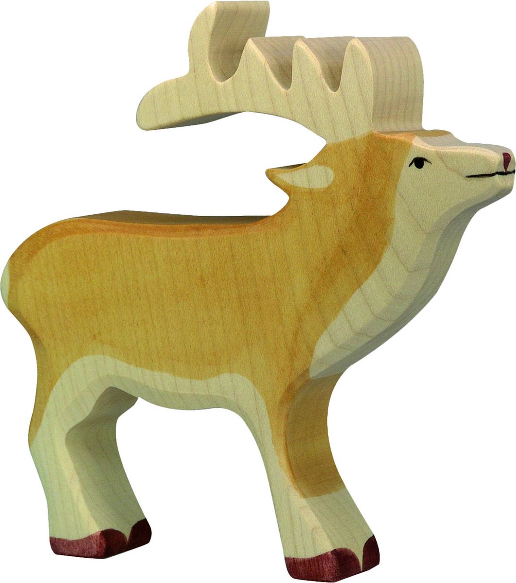 Holztiger Waldtiere - Hirsch - 15x3x15cm - Holzfigur - handgefertigt