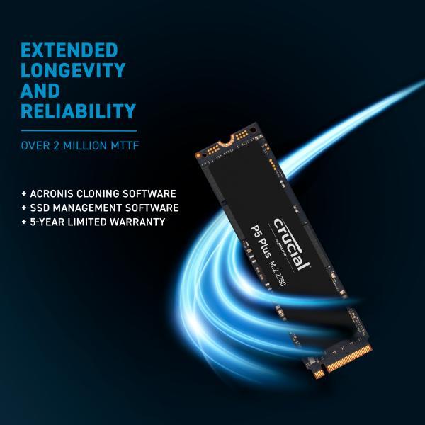 Crucial ct500p3pssd8 ct500p3ps p3 plus SSD, 500 GB, M.2 PCIe NVME, 3D NAND, 4700 1900 MB s