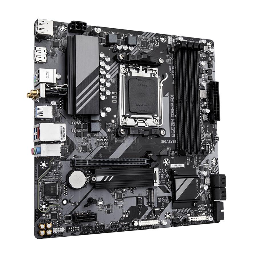 Gigabyte B650M D3HP AX B650M D3HP AX, AMD AM5, B650, DDR5, USB 3.2 Gen 1, 2,5 GBE, Wi-Fi 6e