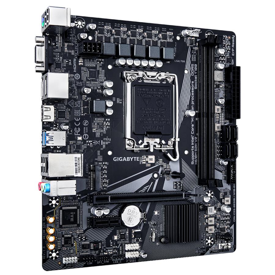 Gigabyte H610M S2H V2 H610M S2H V2, Intel, LGA1700, DDR5 (5600 MHz), GBE LAN, M.2, USB 3.2 Gen 1