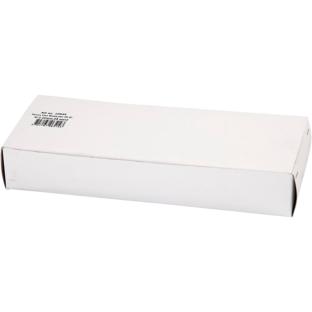 Creativ Company Nature Line Pinsel, Größe 00+0+1+2+4+12+14+20, L: 18-22 cm, B: 3-20 mm, flach, 68 Stück 1 Box