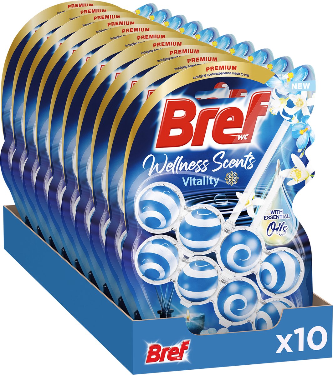 Bref – Wellness-Düfte – Vitalität – Toilettenblock – entspannendes Dufterlebnis – Vorteilspack – 10 x 2 Stück