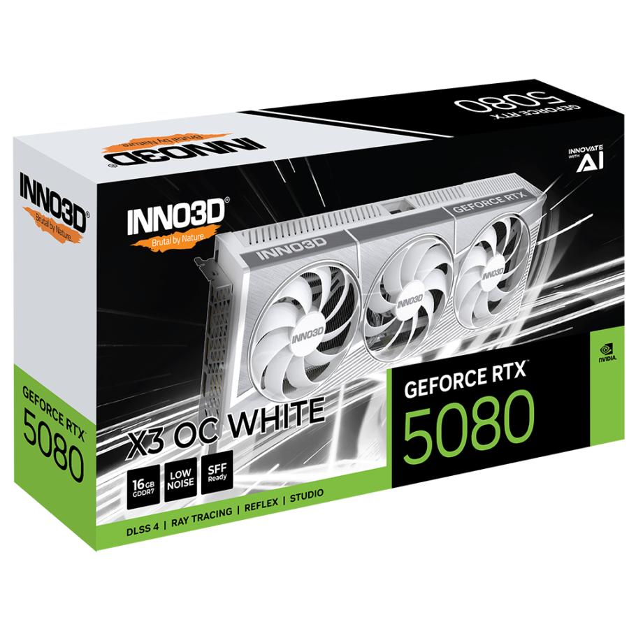 Inno3d n50803-16d7x-17605211 Geforce RTX 5080 x3 OC weiß, ATX, 16 GB, GDDR7, 256-Bit, PCIe 5, 360 W