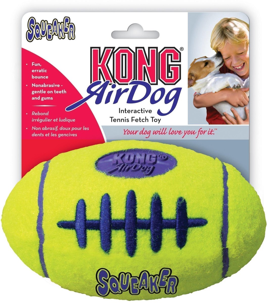 Kong Air Football Medium 1 Stück – Ball – Gelb – Katzenspielzeug – 150 x 130 x 64 mm