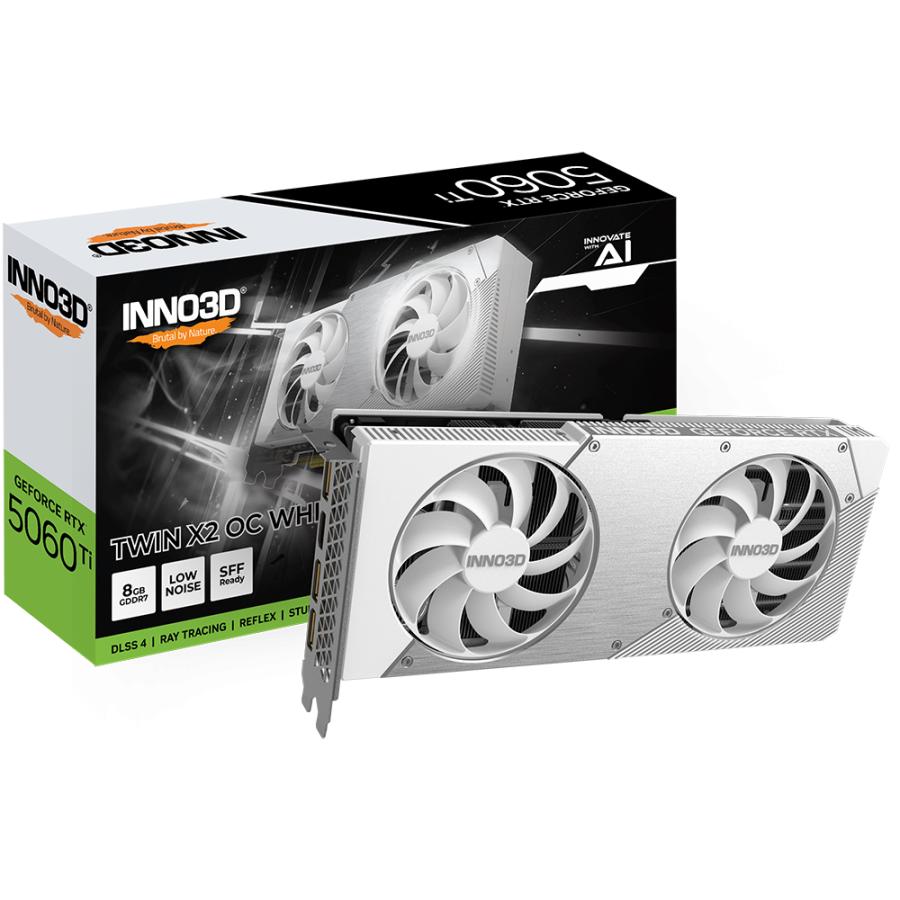 Inno3d n506t2-08d7x-193075w geforce rtx™ 5060 ti 8gb twin x2 oc weiß