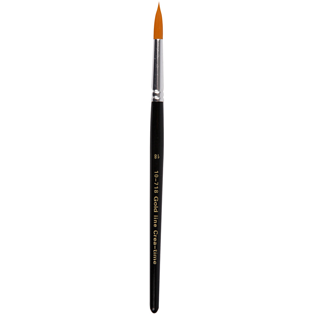Creativ Company Gold Line Pinsel, Größe 18, L: 20 cm, B: 7 mm, rund, 6 Stück 1 Box
