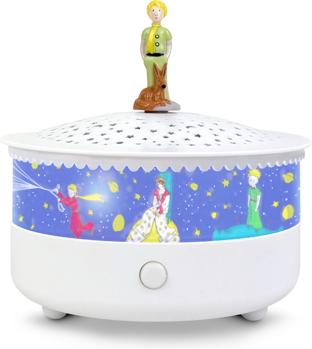 Trousselier Sternenprojektor „Der kleine Prinz©“ mit Musik- und Schreisensor – bezaubernder Sternenhimmel für Ihr Kleines, Abschaltautomatik und USB-Kabel im Lieferumfang enthalten