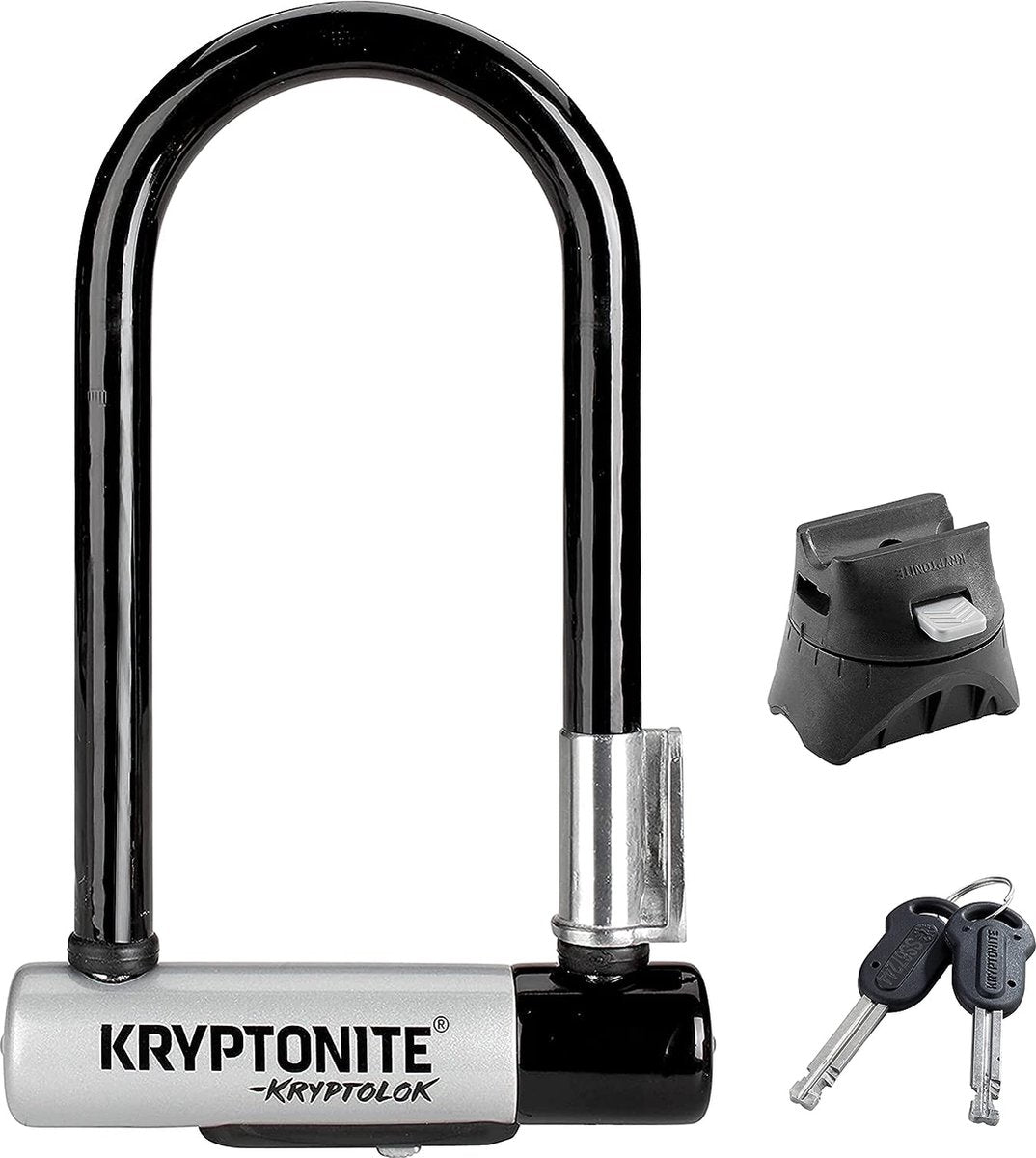 Kryptonite kryptolok mini-7 Fahrrad-Bügelschloss – Art-2-Schloss – elektrisches Fahrrad-Bügelschloss – 17,8 x 8,2 cm – Stahl – schwarz