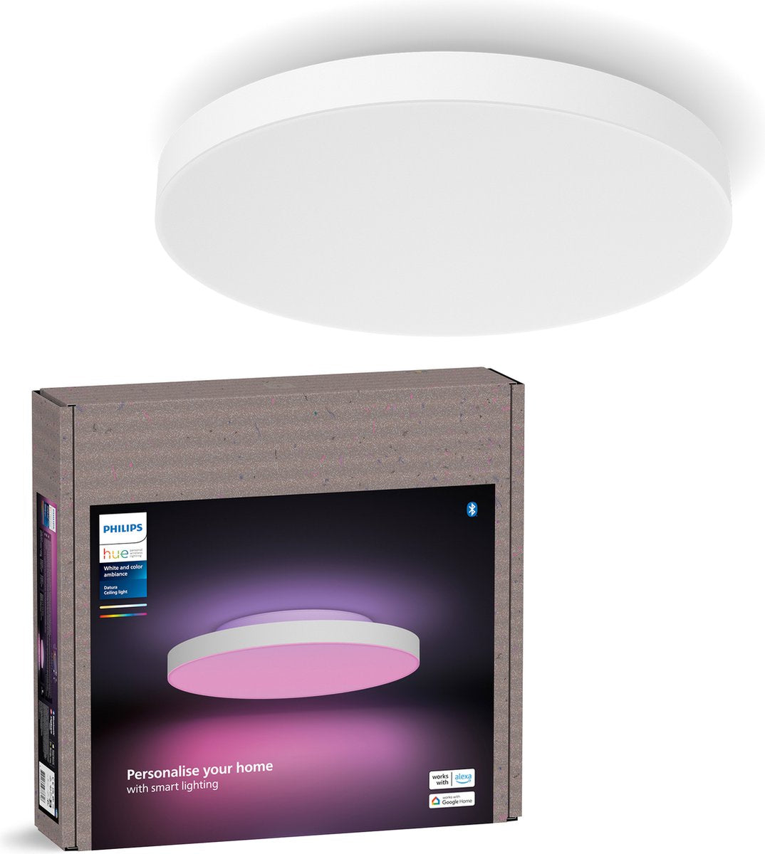Philips hue datura paneellamp - wit en gekleurd licht - rond (klein) - wit