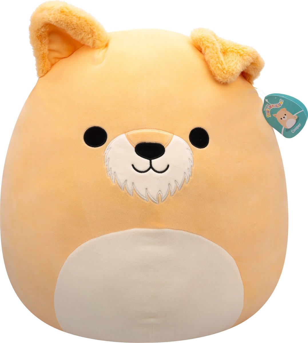 Squishmallows – Cooper – brauner Hund mit weißem Bauch, 50 cm Plüsch