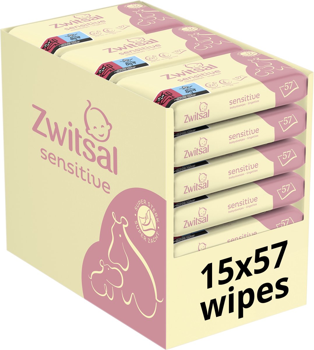 Zwitsal - billendoekjes - sensitive - 855 doekjes (15x57) - voordeelverpakking