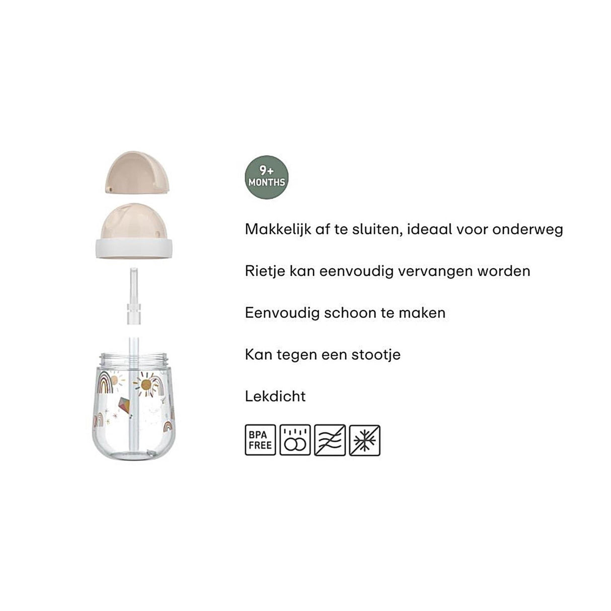 Mepal Mio Strohhalmbecher Little Dutch – 300 ml – gut zu halten – Kindergeschirr – Waldfreunde