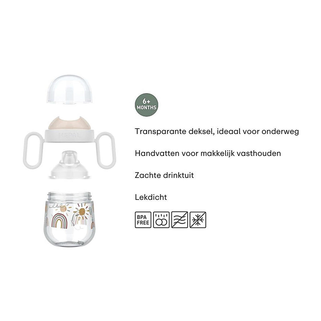 Mepal Mio Becher mit tropffreiem Ausguss Little Dutch – 200 ml – leicht zu halten – Kindergeschirr – Little Farm