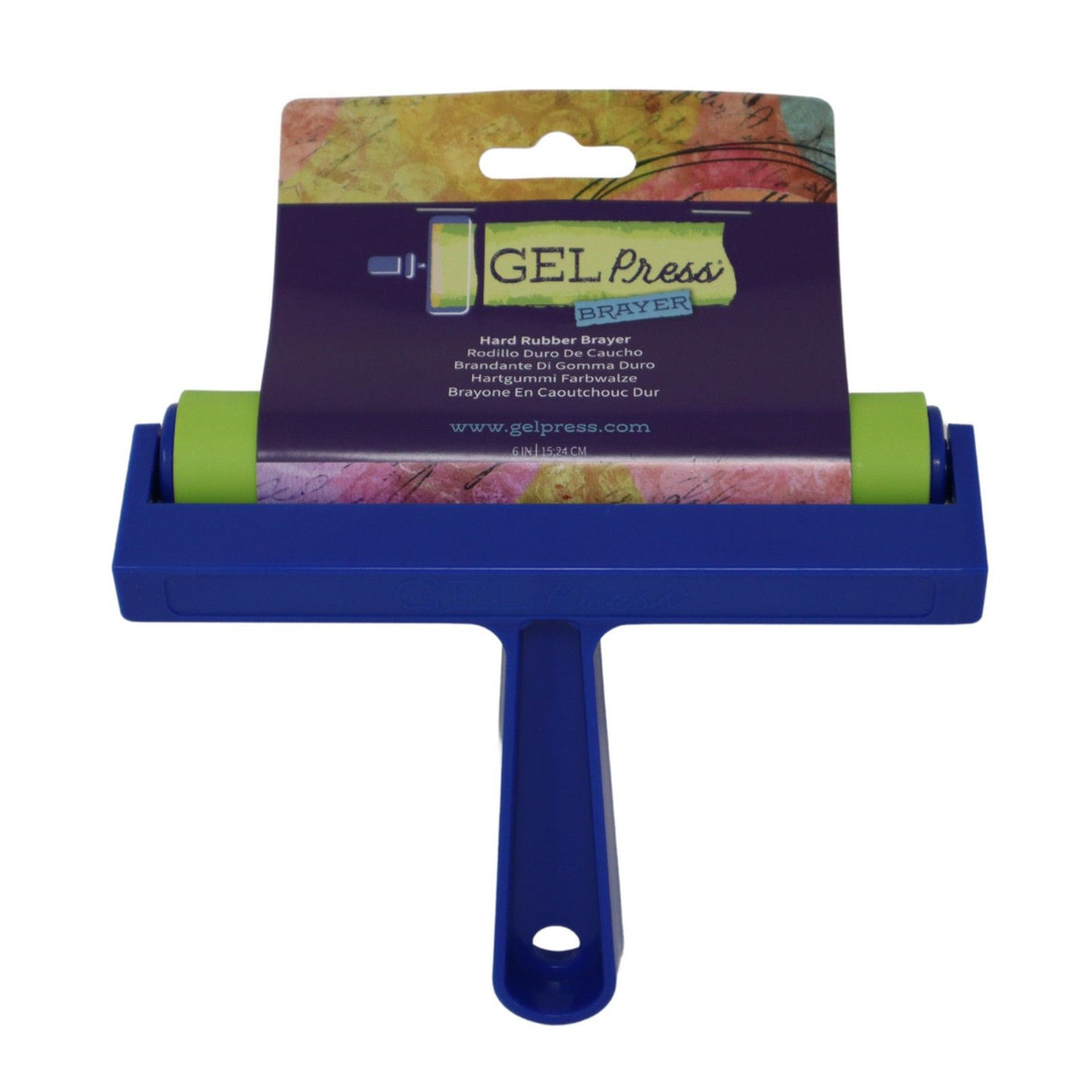 Gelpresse • Hartgummi-Tintenwalze blau 15,24 cm