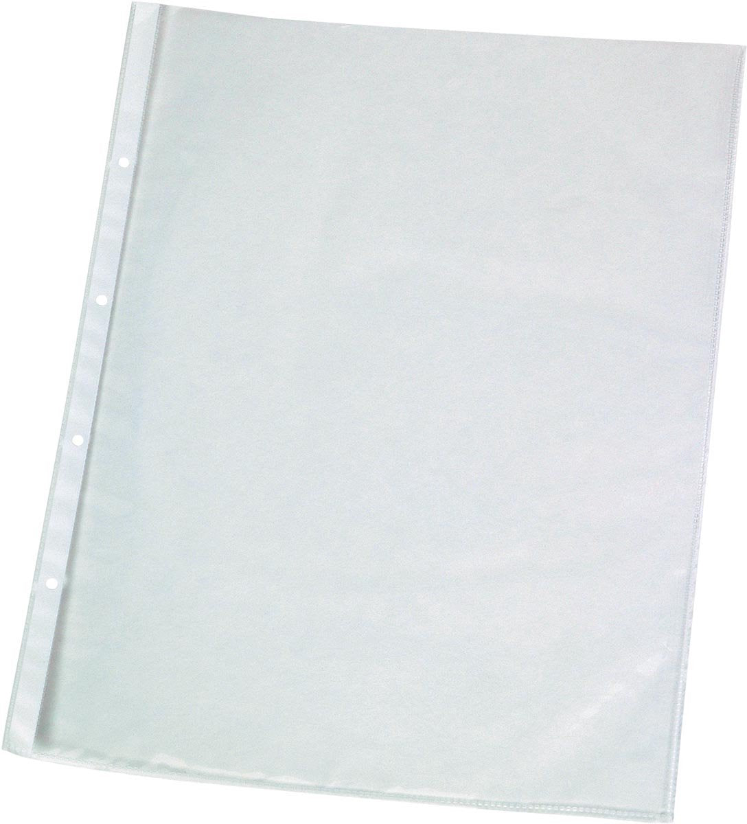 Q-Connect perforierte Showtasche A4, 11-Loch-Perforation, kristallklar, 50 Mikron, Packung mit 25 Stück