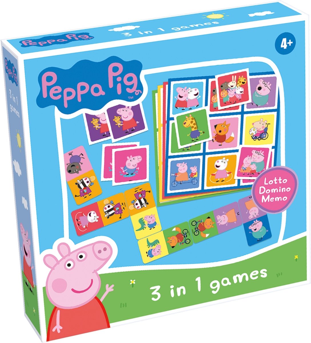 Selecta Peppa Pig 3n1 Memo Lotto Domino