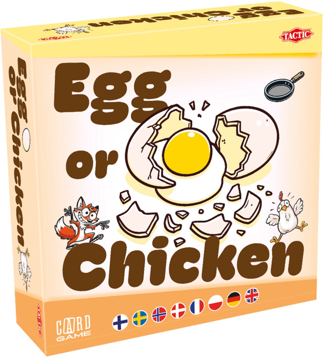 Taktik Ei oder Huhn – Kartenspiel – Bieten, Bluffen und Zählen – lustiges Familienspiel – 2–6 Spieler – hohe skandinavische Qualität