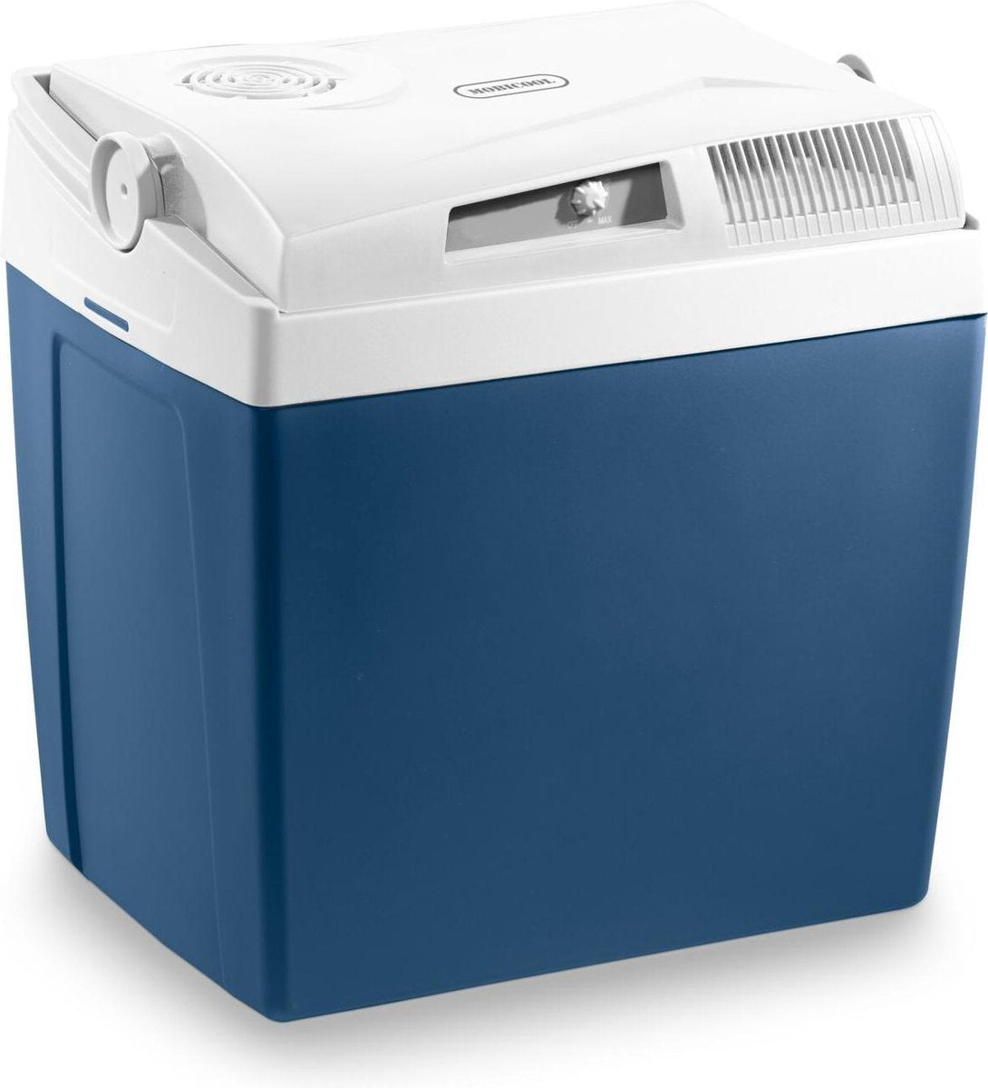 Mobicool me27 ac dc thermoelektrische Kühlbox – 26 l – 12 230 V – Energieklasse E – blau weiß
