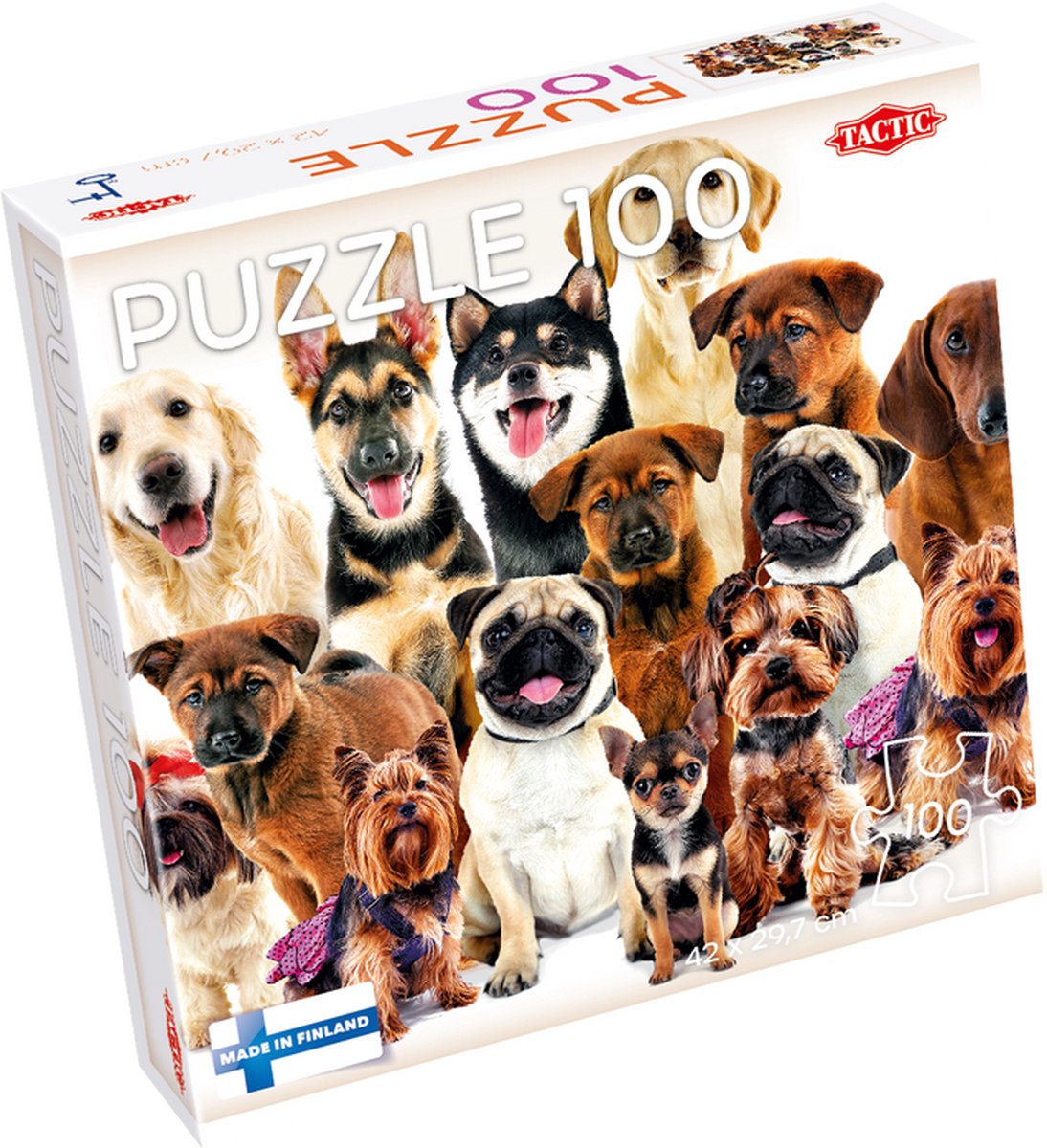 Taktische Puzzlegruppe oder niedliche Hunde, 100..