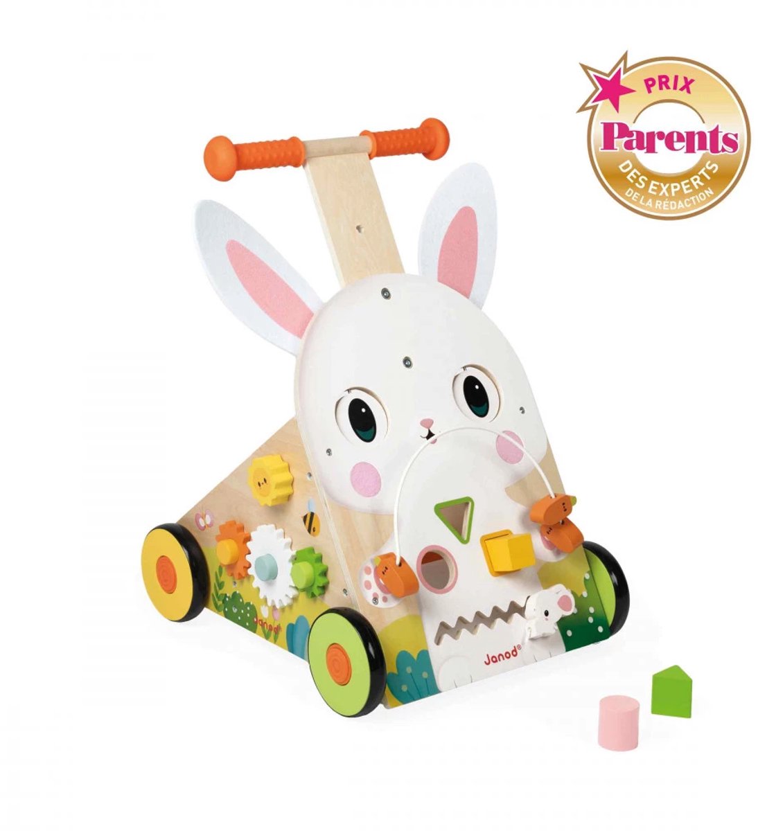 Janod – Hase aus Holz – Multifunktionswagen – Gehhilfe