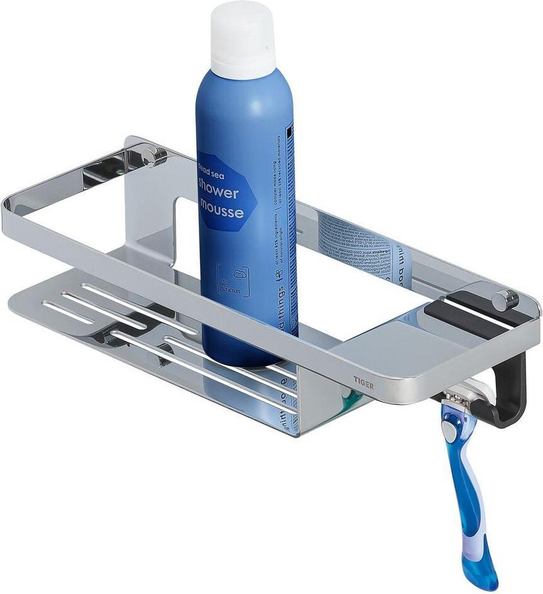 Tiger Caddy – Duschablage – Duschkorb mit Haken 32 cm – Chrom