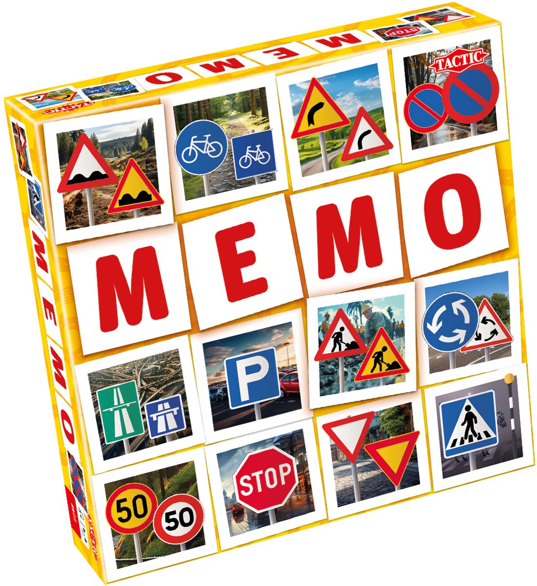 Taktik-Memo-Verkehrszeichen – Memo-Spiel – die richtigen Paare finden – Verkehrszeichen erkennen lernen – lehrreiches Brettspiel für Kinder und Familien – 2 bis 6 Spieler – ab 3 Jahren