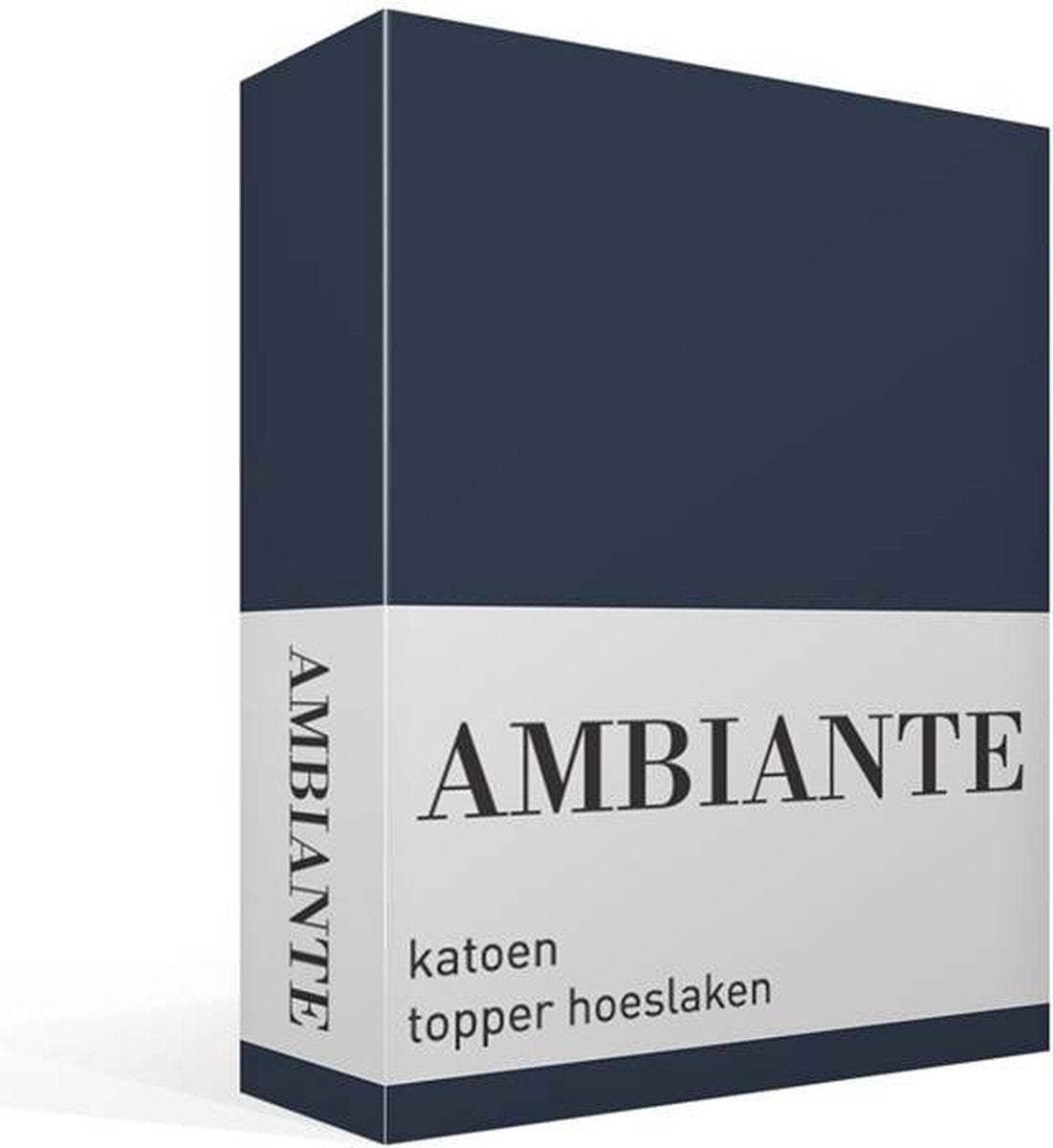Ambiante katoen - topper hoeslaken - 160x220 - donker blauw
