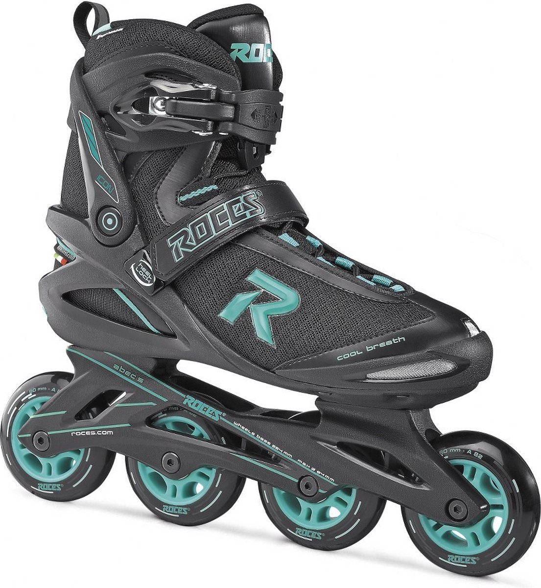 Icon Inlineskates Softboot Damen 80 mm 82A Schwarz Aqua Größe 39