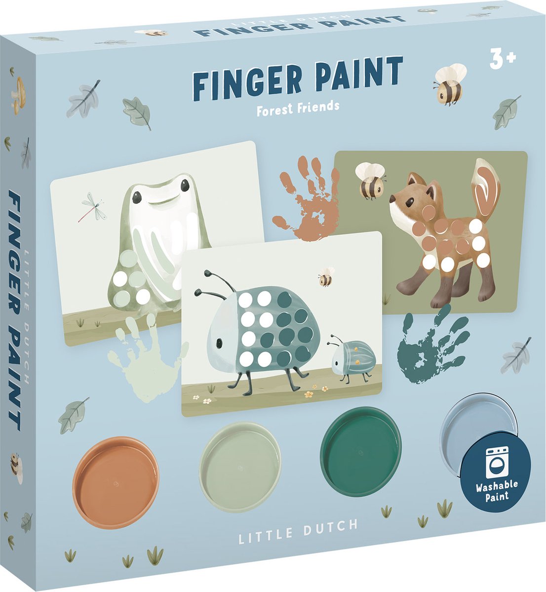 Little Dutch Fingerfarben-Set Waldfreunde grün 14-teilig