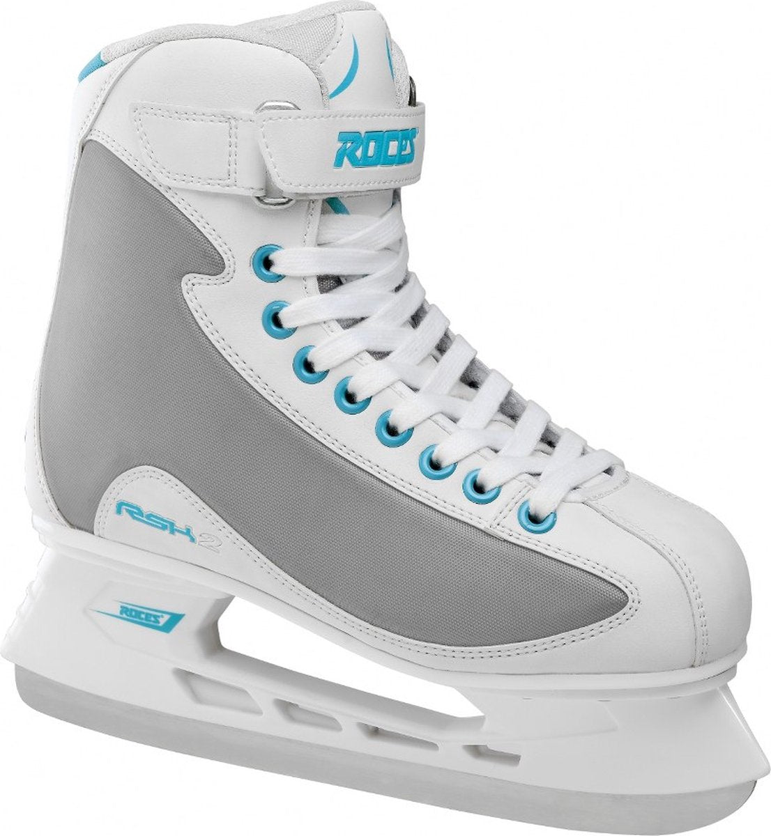Roces – RSK 2 – Eishockey-Schlittschuhe – Schlittschuhe Damen – Weiß Blau – Stabile Konstruktion aus Edelstahl und Eisen – Größe EU 37