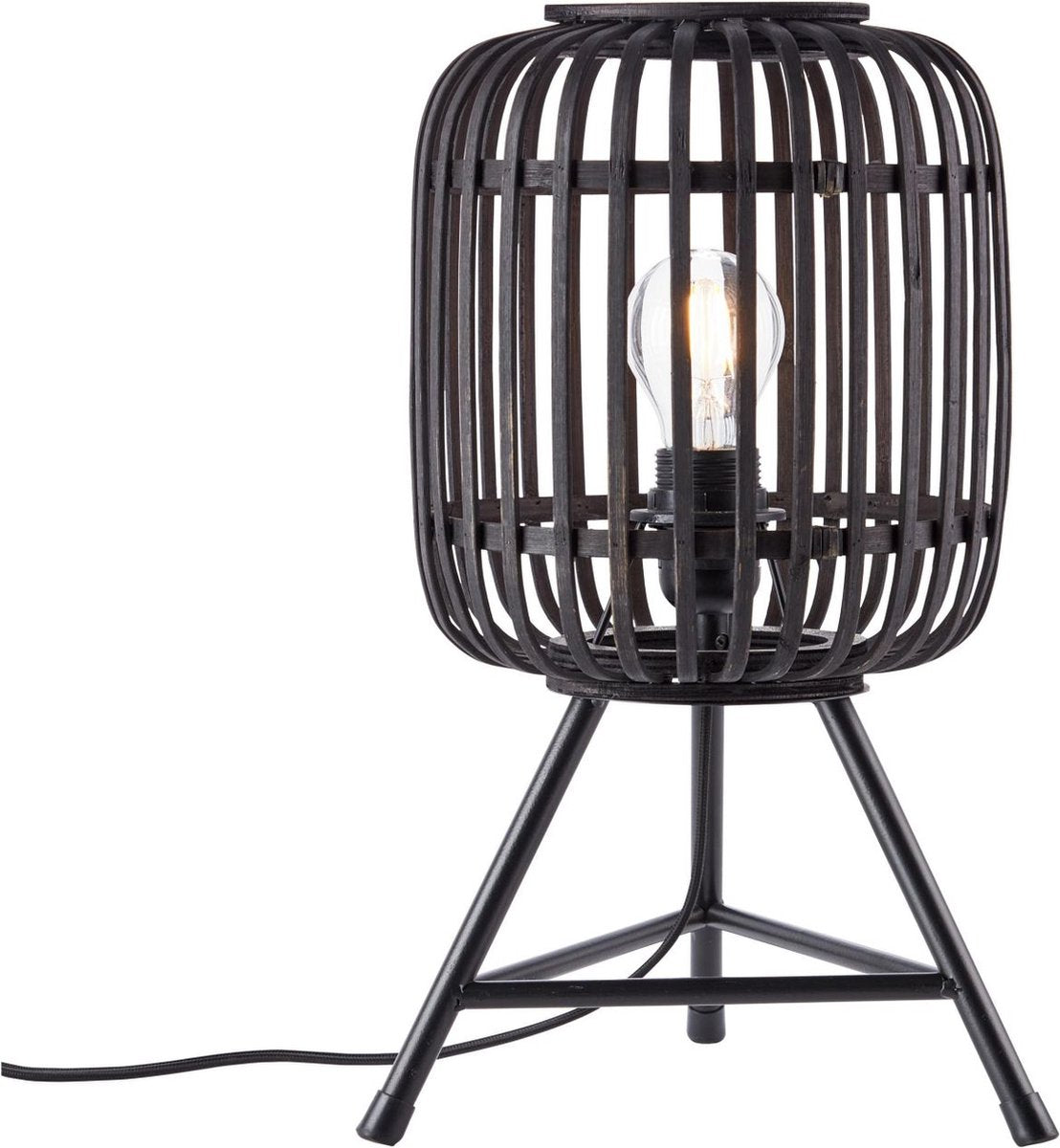 Brilliant Woodrow – Tischlampe – E27 max. 1 x 60 W – schwarzes Holz