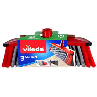 Vileda 3action Besen drinnen rot grau