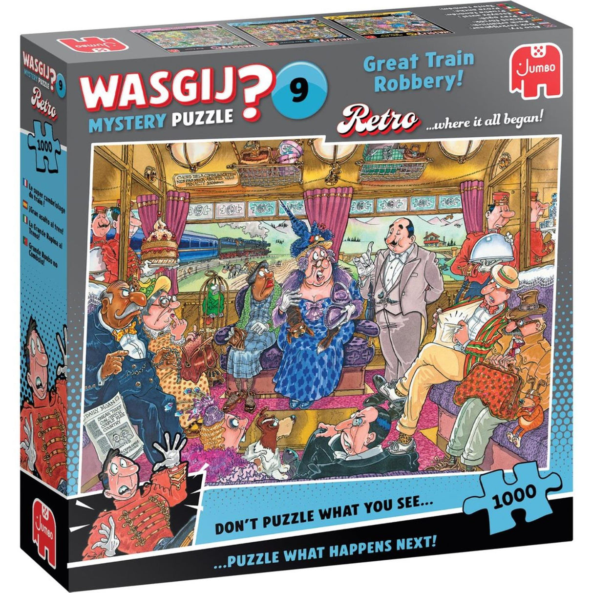 Jumbo Wasgij Retro Mystery 9 Puzzle – der größere Zugüberfall, 1000 Teile.