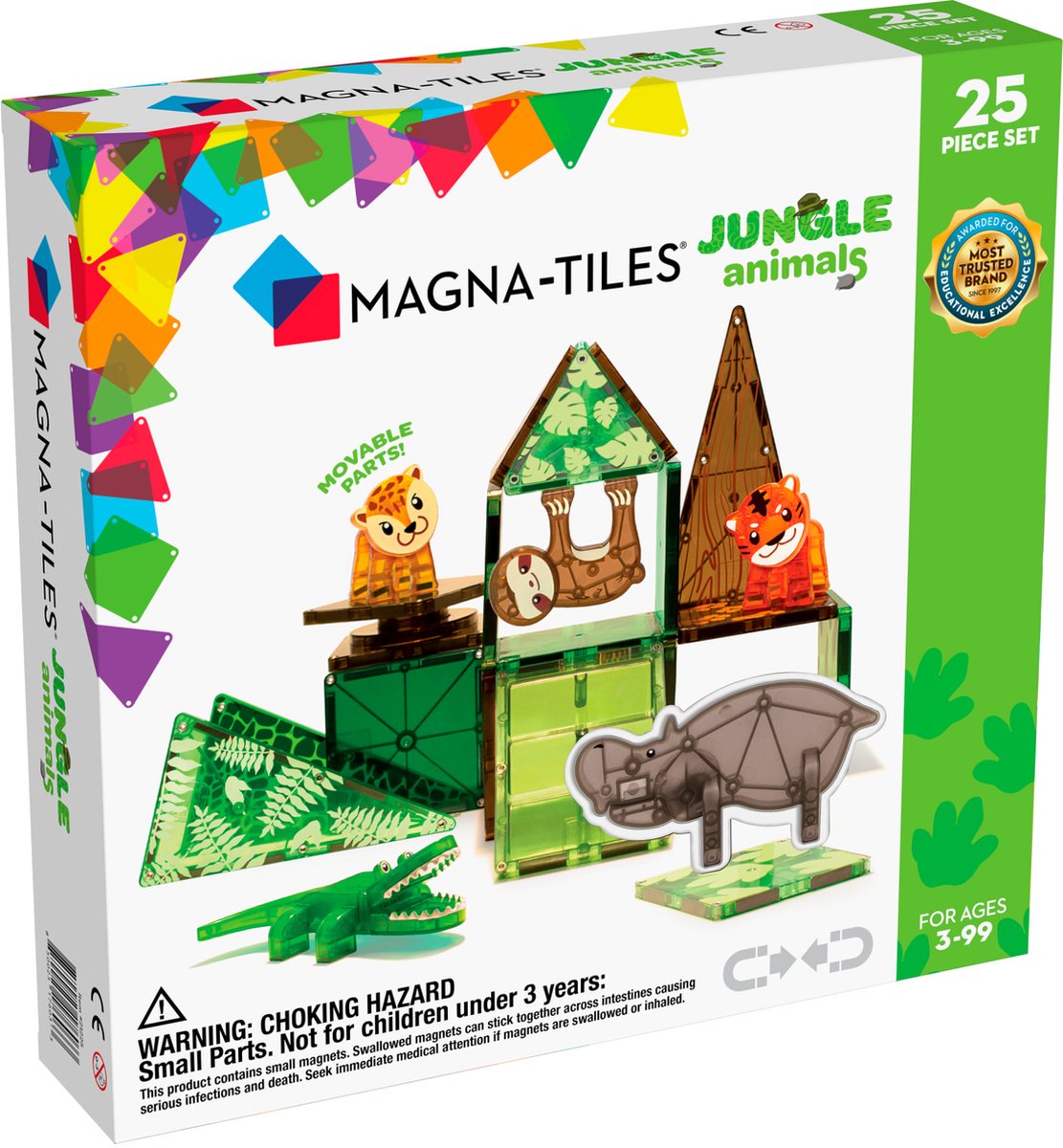 Magna-Fliesen | Dschungeltiere 25-teiliges Set