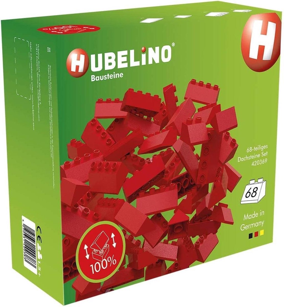 Hubelino Dachziegel-Set Bausteine – 68-teilig.