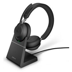Jabra Evolve2 65, MS-Stereo-On-Ear-Headset (schwarz, Microsoft Teams, Bluetooth, inklusive Ladestation)