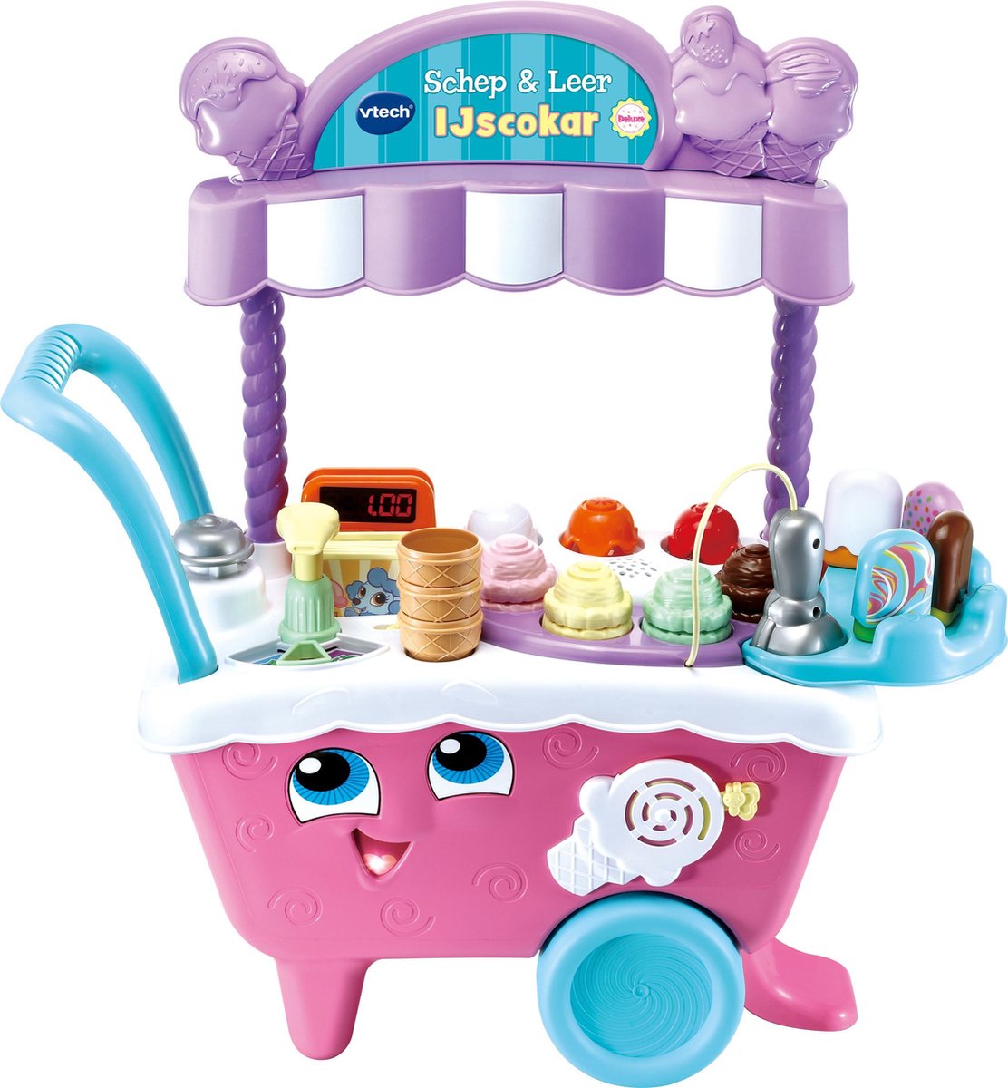 Vtech Schaufel-Eiswagen aus Leder Deluxe – Lernspielzeug – Eiswagen – Farben, Tiere und Zählen entdecken – Kinderspielzeug von 2 bis 5 Jahren