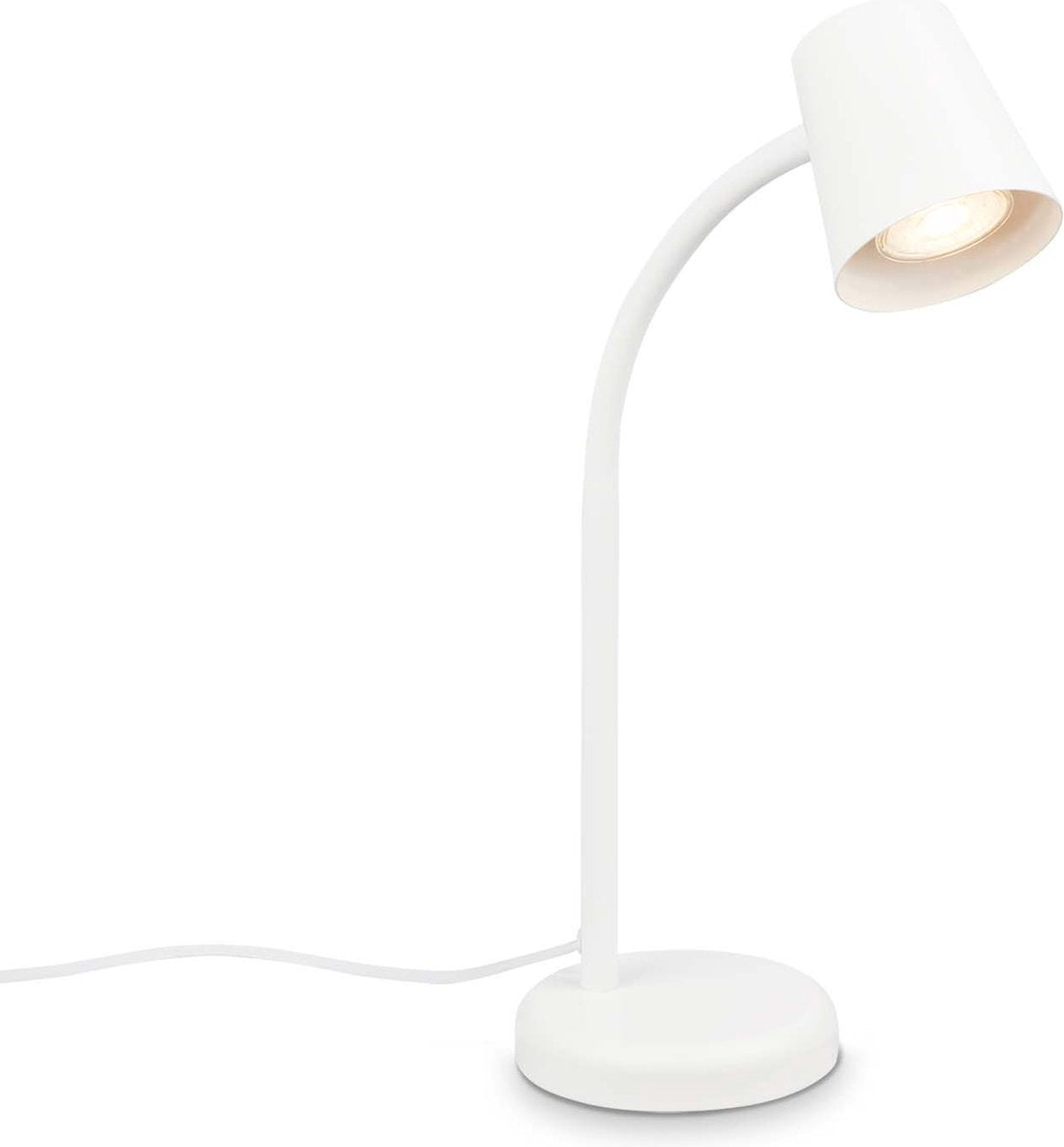 Briloner skriva - Tischlampe - Schreibtischlampe - mit Kabel - drehbare Tischlampe - exkl. gu10 – 13 x 38,5 cm – weiß