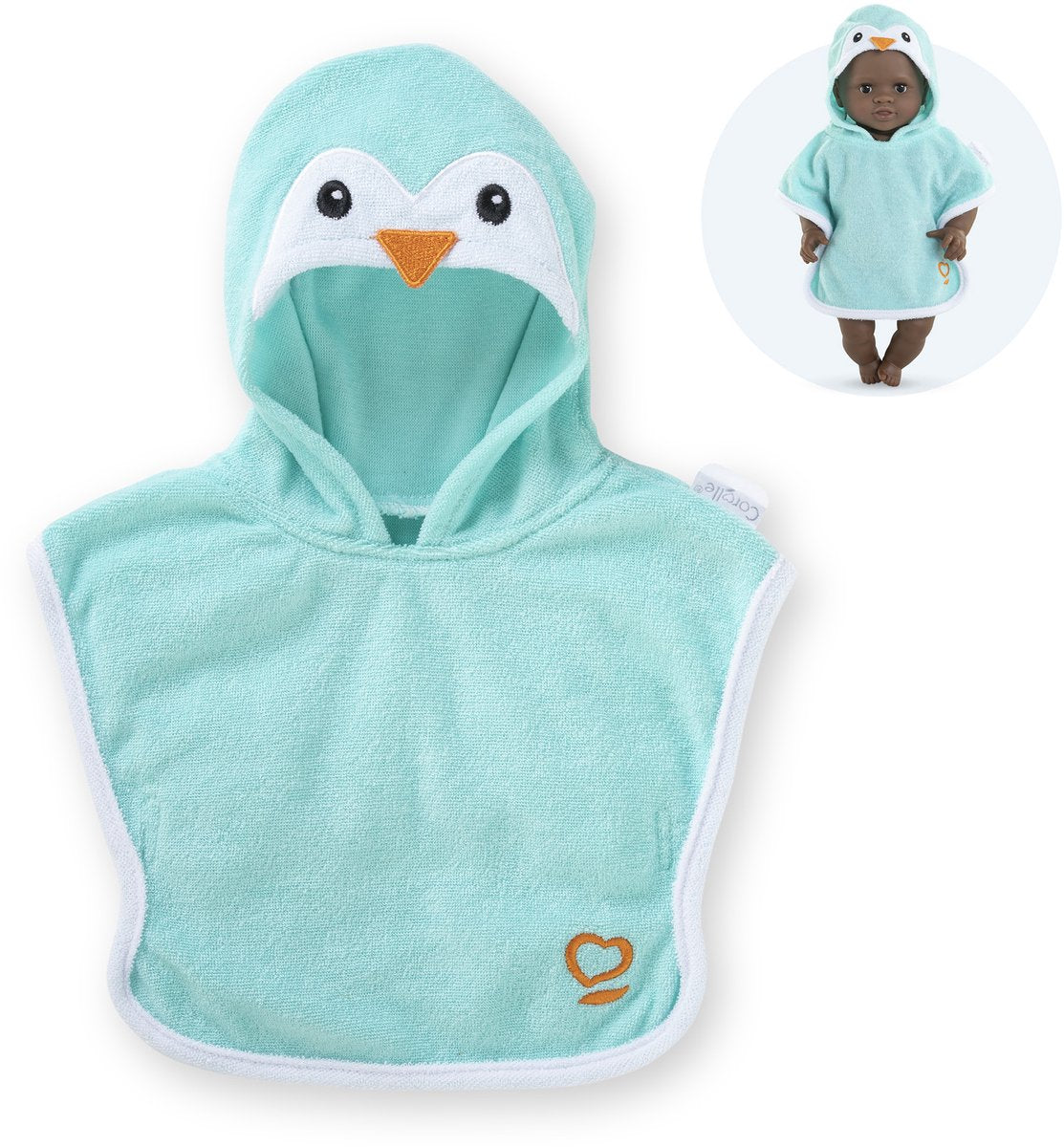Corolle Badeumhang für Babypuppe – Pinguin, 30 cm