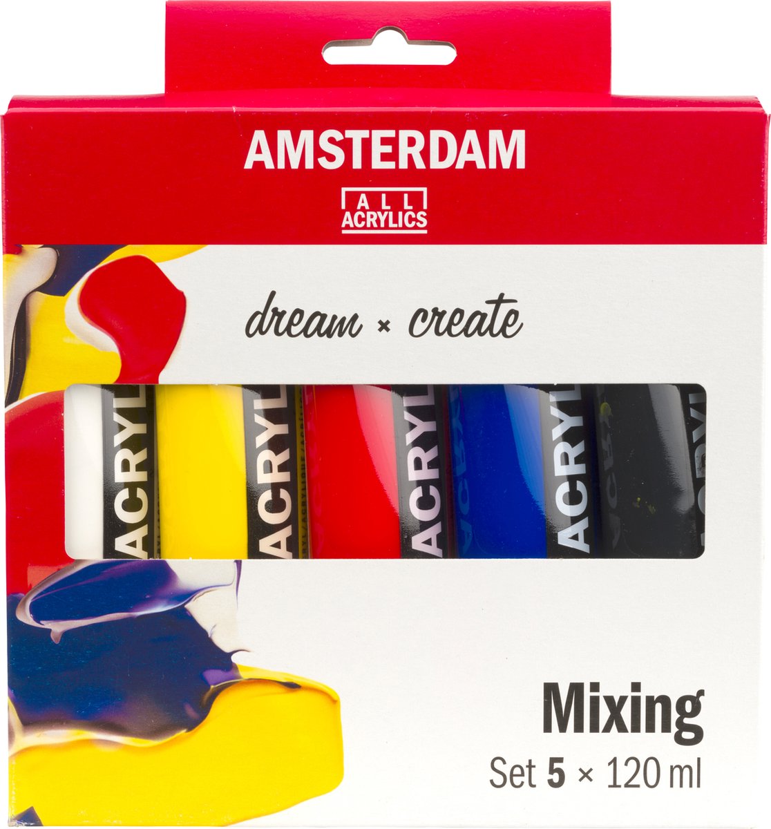 Bruynzeel Amsterdam Standard-Serie Acrylfarben-Mischset 120 ml, 5-tlg.