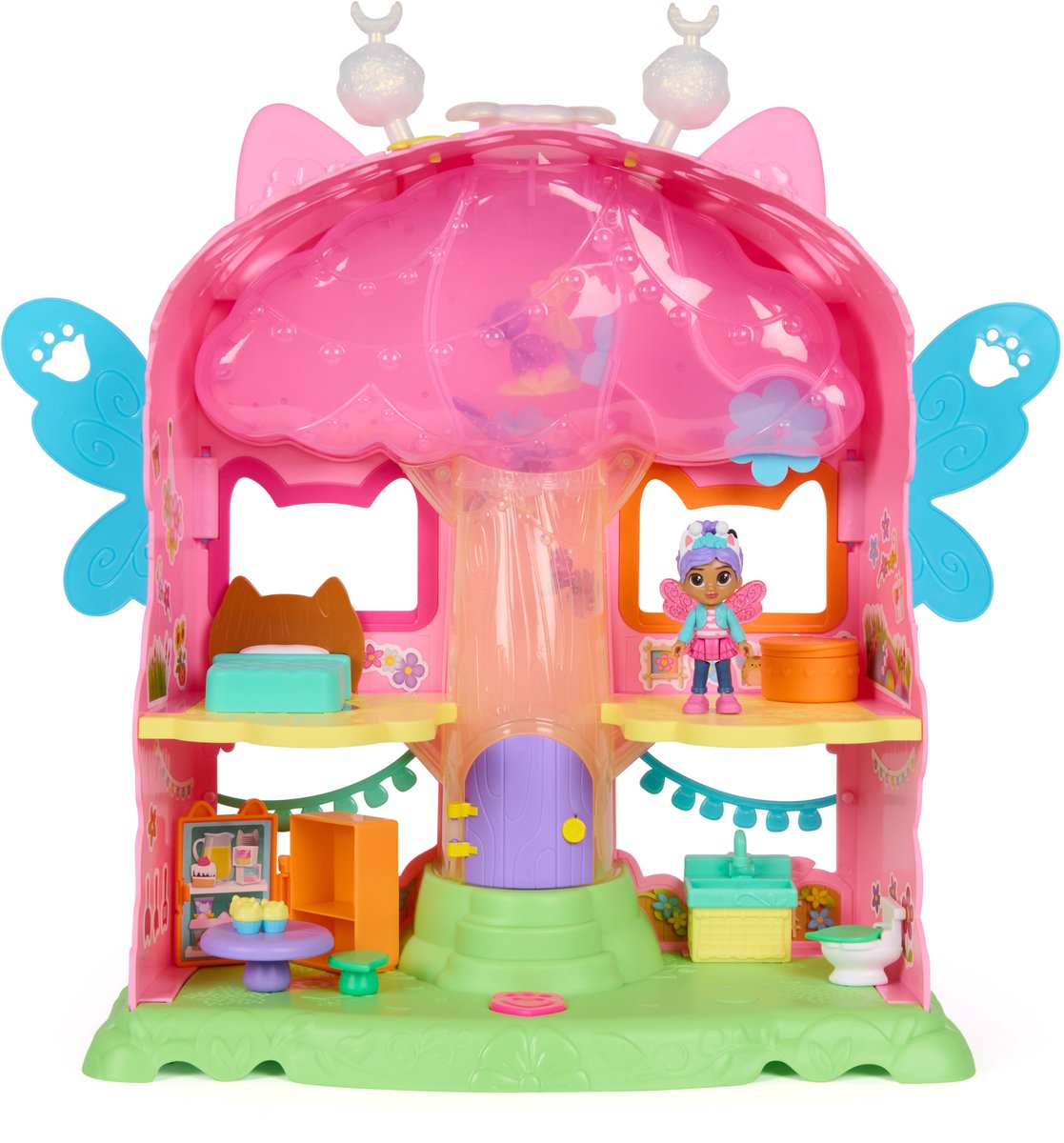 Gabby's poppenhuis - fairylandia flutter magic speelset met 8 fladderende feeën en exclusieve gabby figuur - interactieve speelset - vanaf 3 jaar