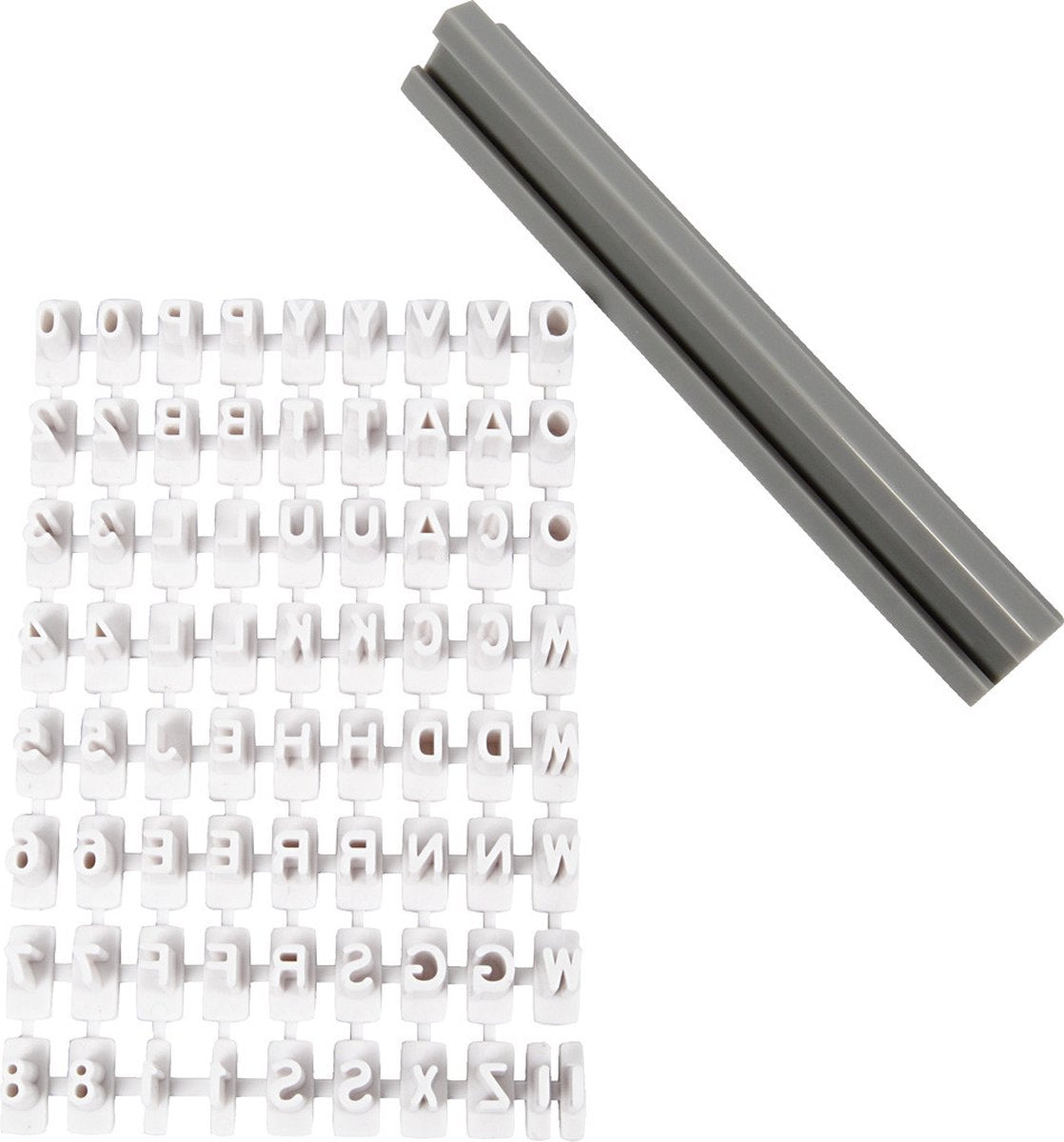 Creativ Company https: www.cchobby.nl Stempelset-aus-Gummi-Buchstaben-Zahlen-h-6-mm-weiß-1-Set